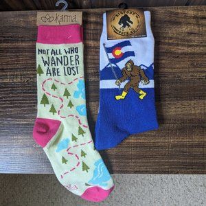 NWT Set of 2 One-Size Colorado/Mountain Socks